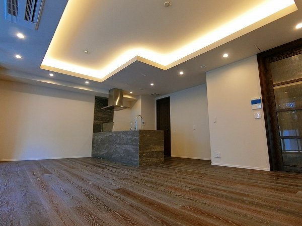 港区三田２丁目の賃貸マンションの居間・リビング