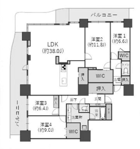 ローレルタワー堺筋本町の間取り