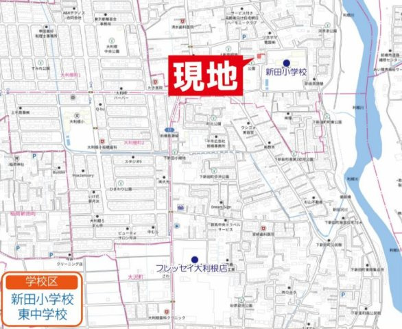 【中古戸建】前橋市上新田町　３LDKの地図