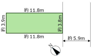 【区画図】 | 江東区牡丹１丁目の売地 | 約６ｍ公道に接する整形地