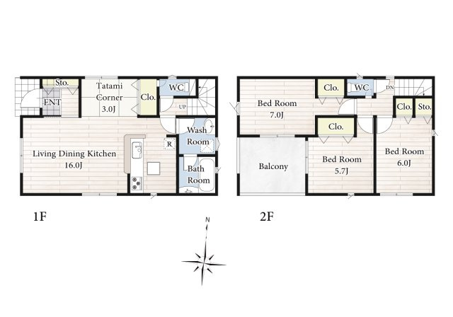 【間取り】 | リビングの大きな開口部は陽当たりの確保だけでなく、まとめ買いで大量のお買い物をした際や家具など大きな物を購入した際に便利です。