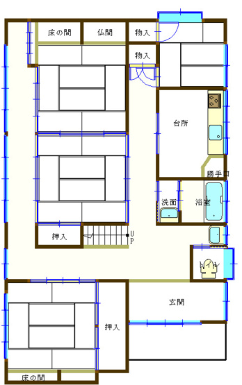 【間取り】 | 新潟市北区松浜4丁目　中古住宅 | 1階　間取り図