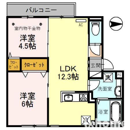 ＦＬＡＩＲ桑田の間取り
