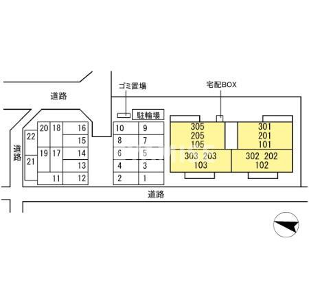 ライク・ア・パラソルの区画図|別のお部屋の写真の反対タイプです。