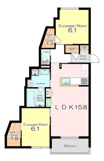 【間取り】 | 仮称）山田１丁目新築マンション | エレベーター付！　建物東隣に昆陽池南公園あります。