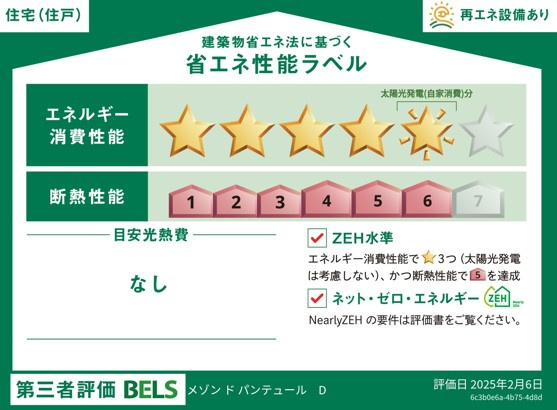 メゾン・ド・パンテュールの省エネ性能ラベル|★住戸ラベル★