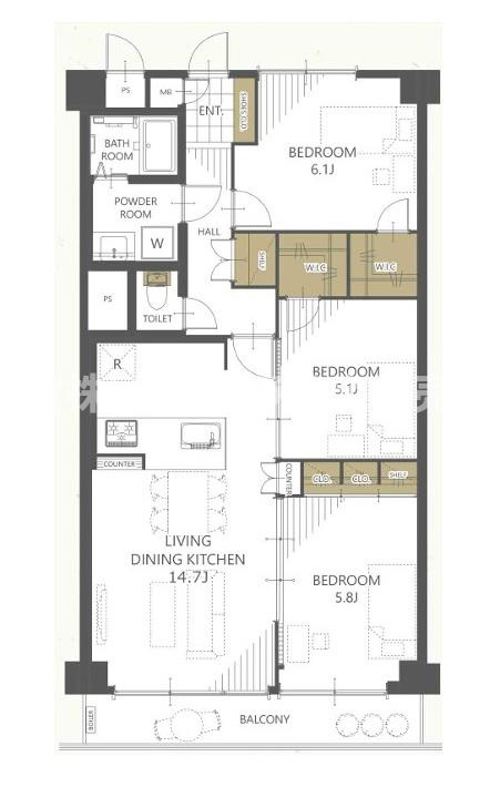 香里グランドコーポの間取り|間取り図はいかがですか？ご希望を叶える間取りですか？リビングの広さは？水回りの位置は？カウンターキッチン？など色々な情報が集約されています。弊社ではリフォームなどのご相談も承っております。