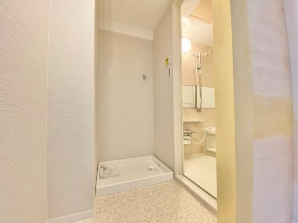 【独立洗面台】 | ディオフェルティ白鷺 | 洗濯パンの上には収納棚を設置したらタオルや洗剤などまとめておけます！

