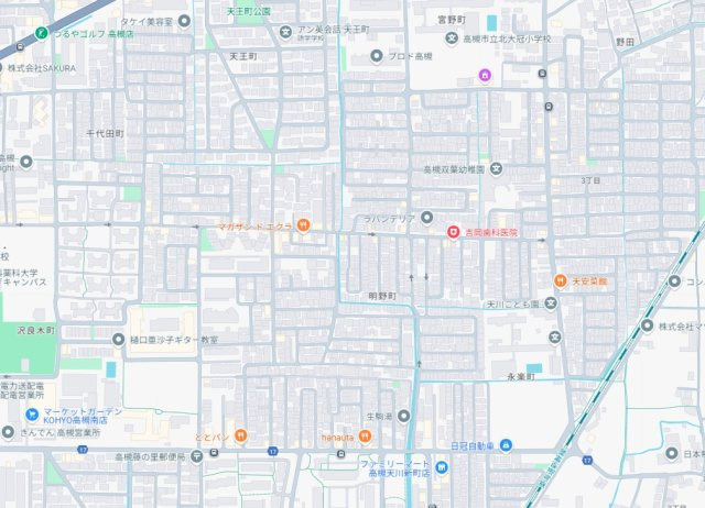 高槻市明野町　第5期　新築一戸建ての地図