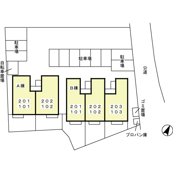 ミルキーウェイBの区画図