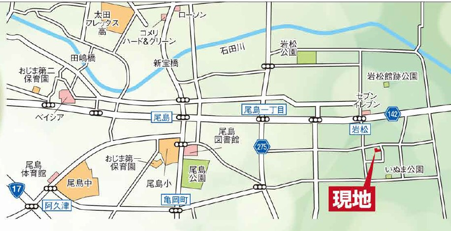 新築戸建・建売　太田市岩松町　GRAFARE　全3棟の地図