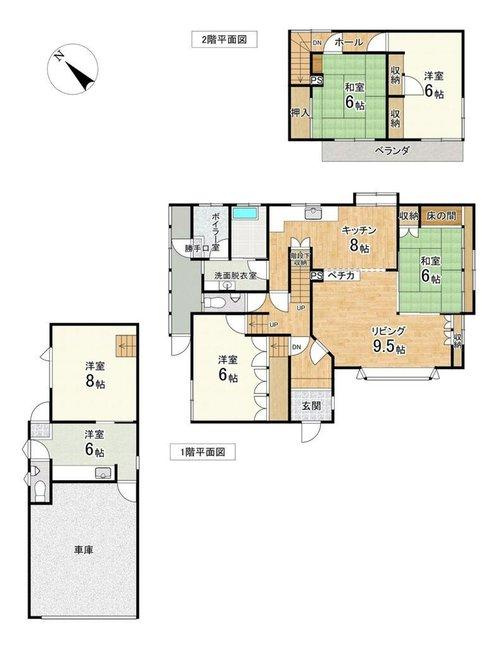 釧路市美原5丁目の中古戸建「ペチカ」のある５LDKのお家♪の間取り