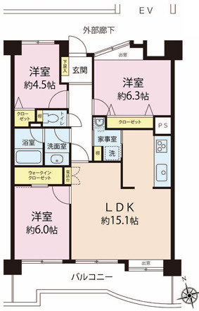 【間取り】 | コスモさがみ野　１０階３LDKリフォーム済み