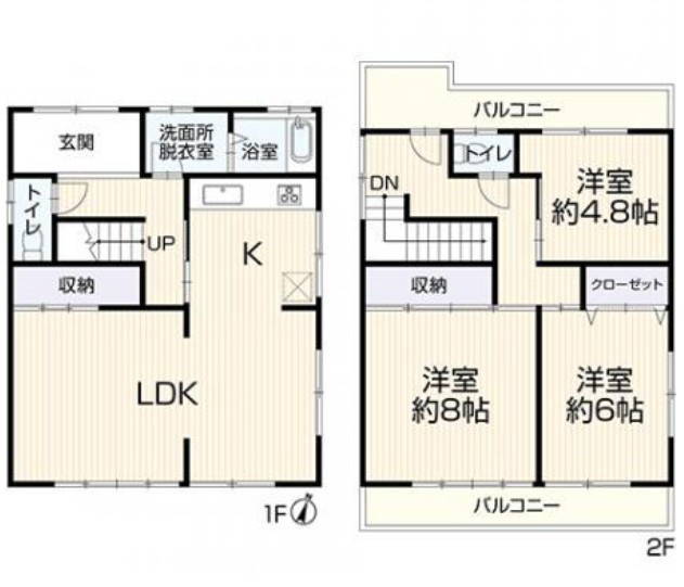 リフォーム　中古戸建　岐阜市日置江　平成8年築の間取り
