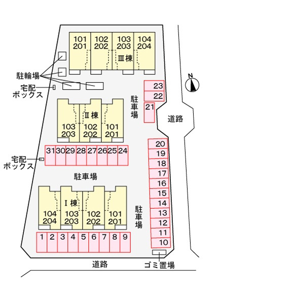シャルフ　赤江　Ⅰの駐車場|駐車場