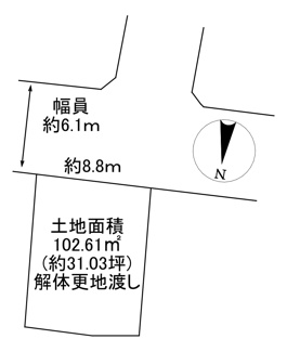 【土地図】 | 川西市多田院2丁目10の3　建築条件無土地