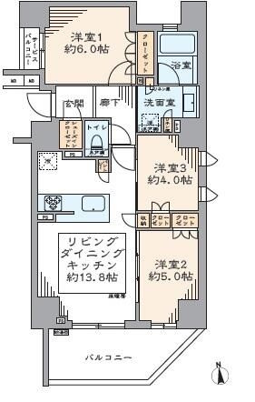 リストレジデンス浅草国際通りの間取り