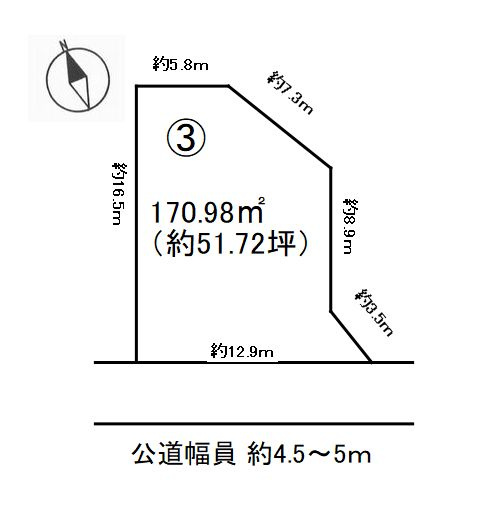 常滑市奥栄町1丁目　3区画の土地図