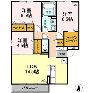 【間取り】 | グランドール南手城 | 3LDK