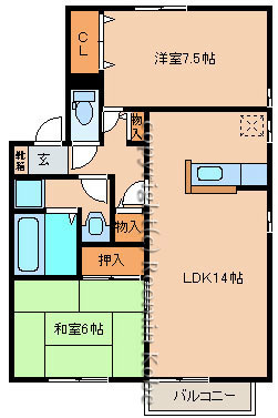 サニーヒル白水の間取り