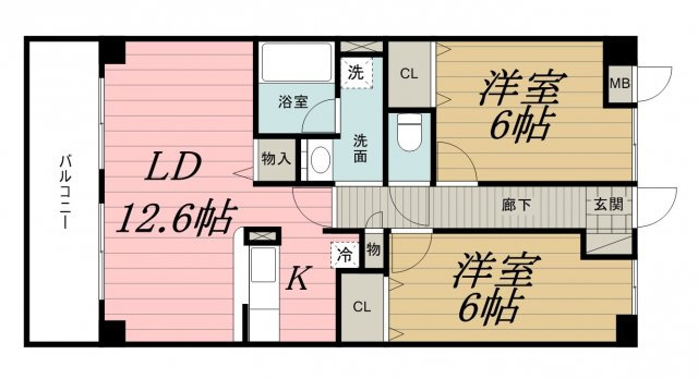 ゼファーシャン・ティオン蘇我弐番館の間取り