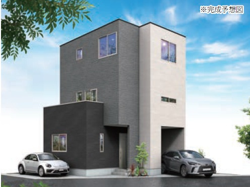 静岡市葵区水落町３期　新築戸建　全２棟　１号棟の外観パース