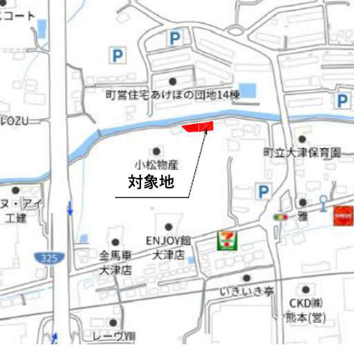 よかタウン／菊池郡大津町室13期／2号棟の地図