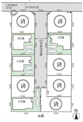 うれしい大容量パントリー付き！の区画図|カースペース2台分