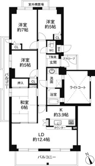 【間取り】 | 神戸北町ソレアードコートＢ棟 | 図面と現況が異なる場合は現況を優先します。