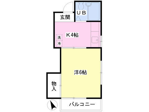 20.4平米　人気の角部屋！１Ｋ！