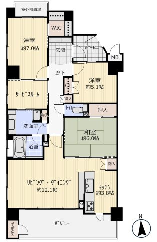 フォルテコート松山南の間取り|3LDK＋S、87.65㎡（26.51坪）