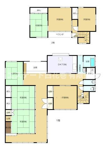 花巻市上根子字法領　土地建物の間取り