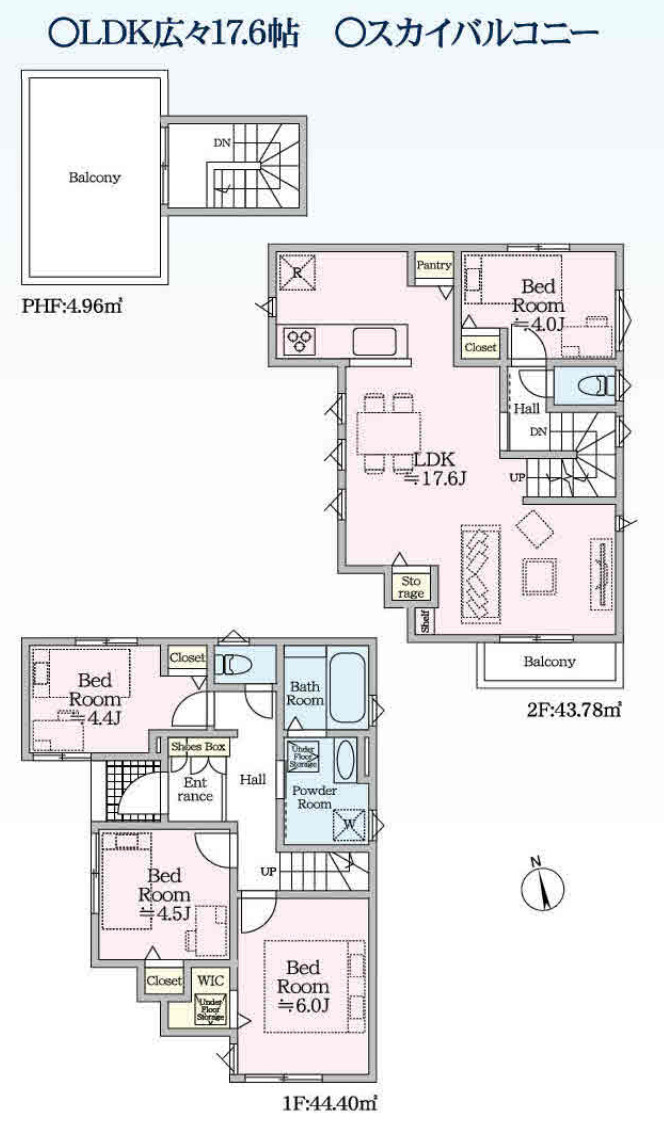 横浜市鶴見区北寺尾7丁目 新築戸建て【仲介手数料無料】の間取り