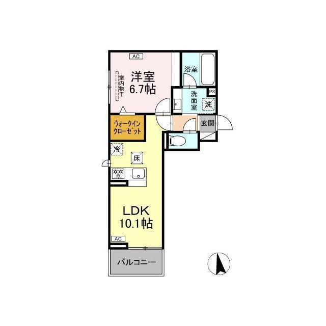岐阜市長良井田のアパートの間取り