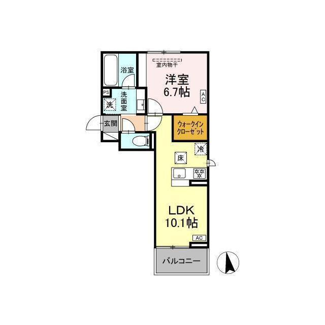 岐阜市長良井田のアパートの間取り