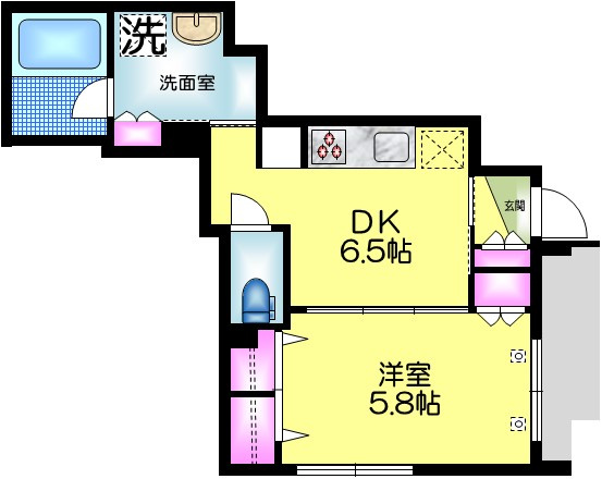 ヘーベルメゾンみろくの間取り|★１ＤＫ★