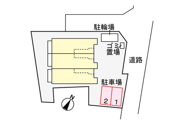 アンソレイユ　Ａの区画図