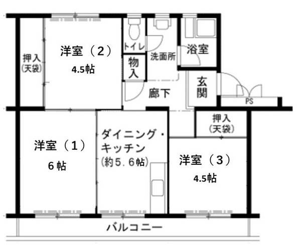 ビレッジハウス志染10号棟の間取り