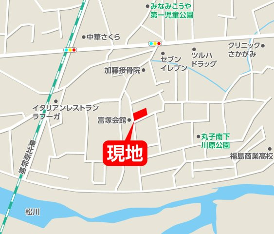 新築戸建・建売　福島市丸子3期　Erde　全3棟の地図