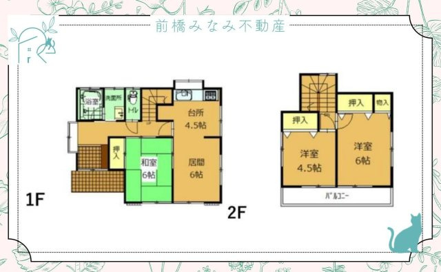 【中古】前橋市粕川町深津　３LDKの間取り