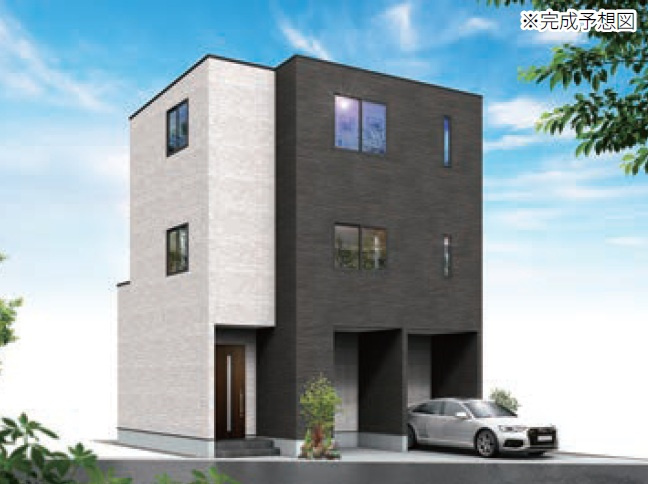 静岡市葵区水落町３期　新築戸建　全２棟　2号棟の外観パース|完成予想図