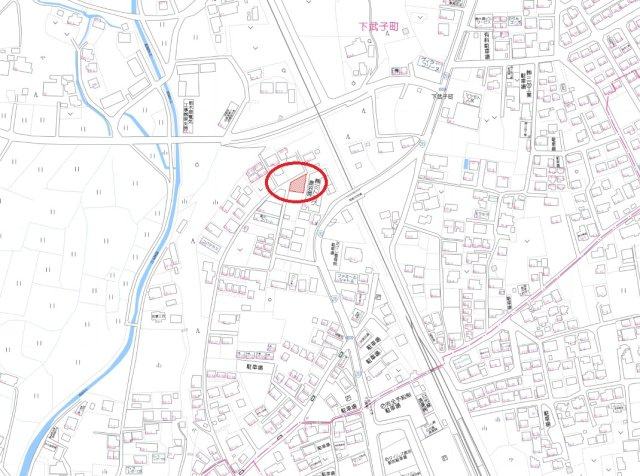 鹿沼市下武子町　土地　区画①の地図
