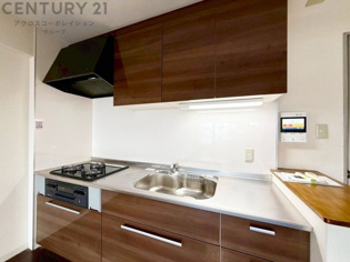 壁付けシステムキッチンはスペースの最大限の有効活用が可能で、動線がスムーズになり調理や準備が快適で効率的に行えます。収納スペースや吊り戸棚が設けられ、調理器具や食器類をスマートに収納できます。