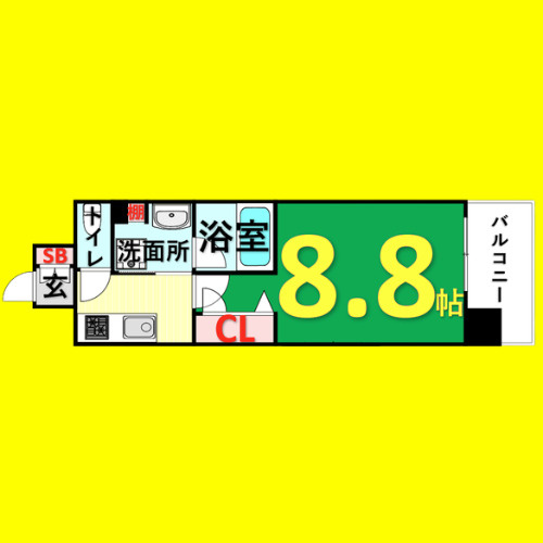 エスペランサ上前津　名古屋市賃貸　仲介手数料無料の間取り