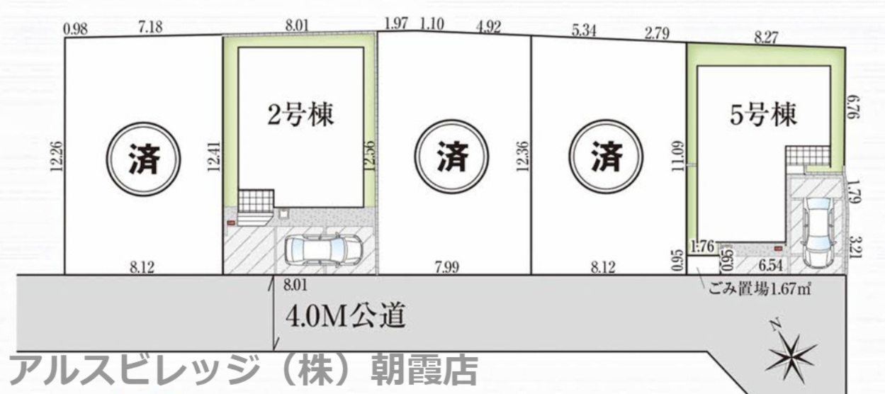 朝霞市膝折町５丁目4-17の区画図