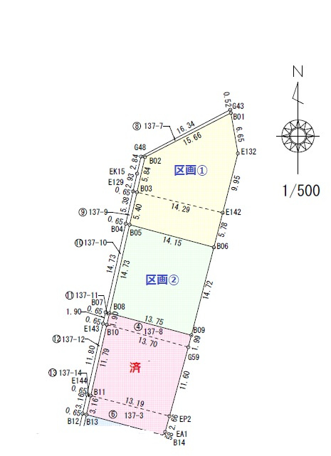 鹿沼市下武子町　土地　区画②の区画図