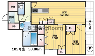 【間取り】 | 【ペット共生・ZEHマンション】Maison de Mine Nagai Parc Est.・旭化成ヘーベルメゾンHEBEL HAUS