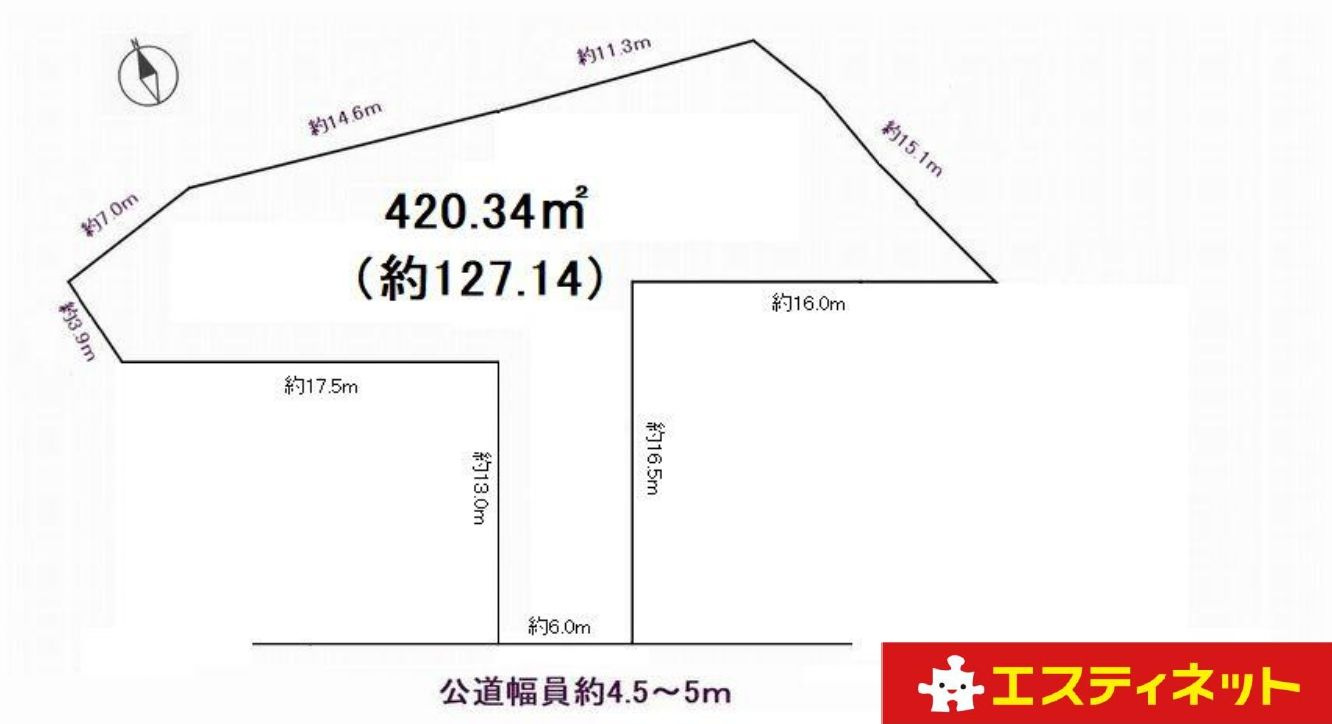 常滑市奥栄町1丁目の区画図