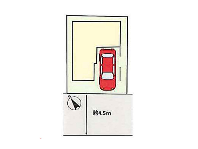 【区画図】 | 三芳町竹間沢　新築一戸建住宅　全1棟　(ふじみ野店) | 陽当り良好な南西側道路に接道。
大切なお車を守る車庫を完備しております。