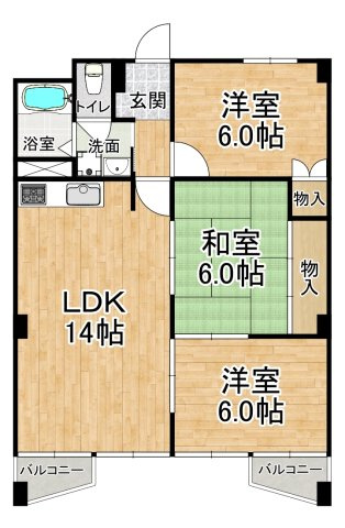 多聞台パークシャトーの間取り|※間取りが現況と異なる場合は現況を優先します※